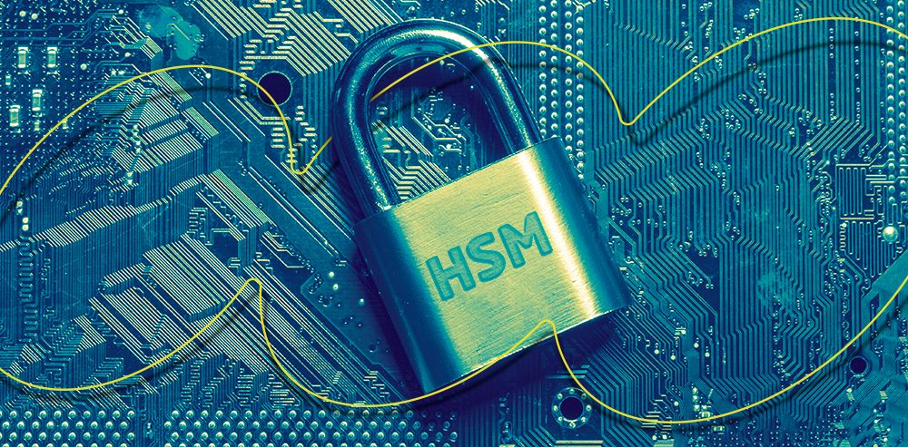 Cadeado escrito HSM representa a ferramenta e suas possibilidades de uso para evitar o vazamento de informações.