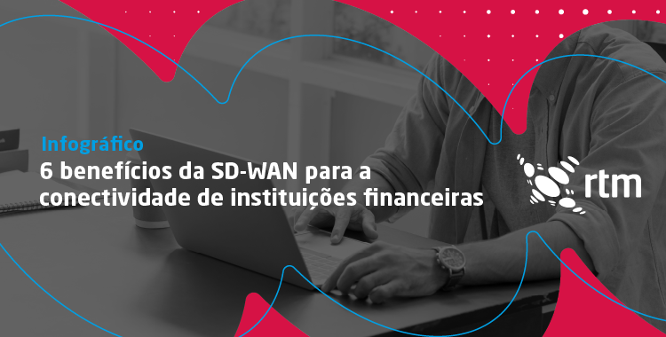 Engenheiro de redes acessa infográfico sobre benefícios da SD-WAN no seu notebook.