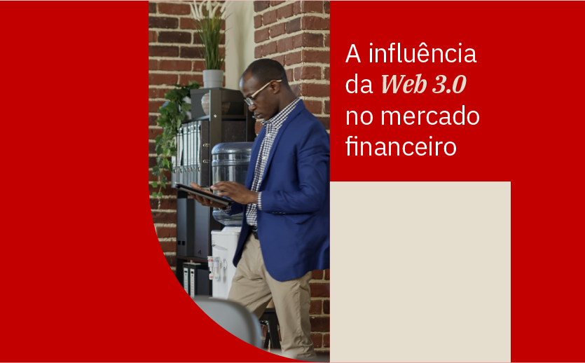Executivo lê em tablet artigo sobre a influência da Web 3.0 no mercado financeiro.