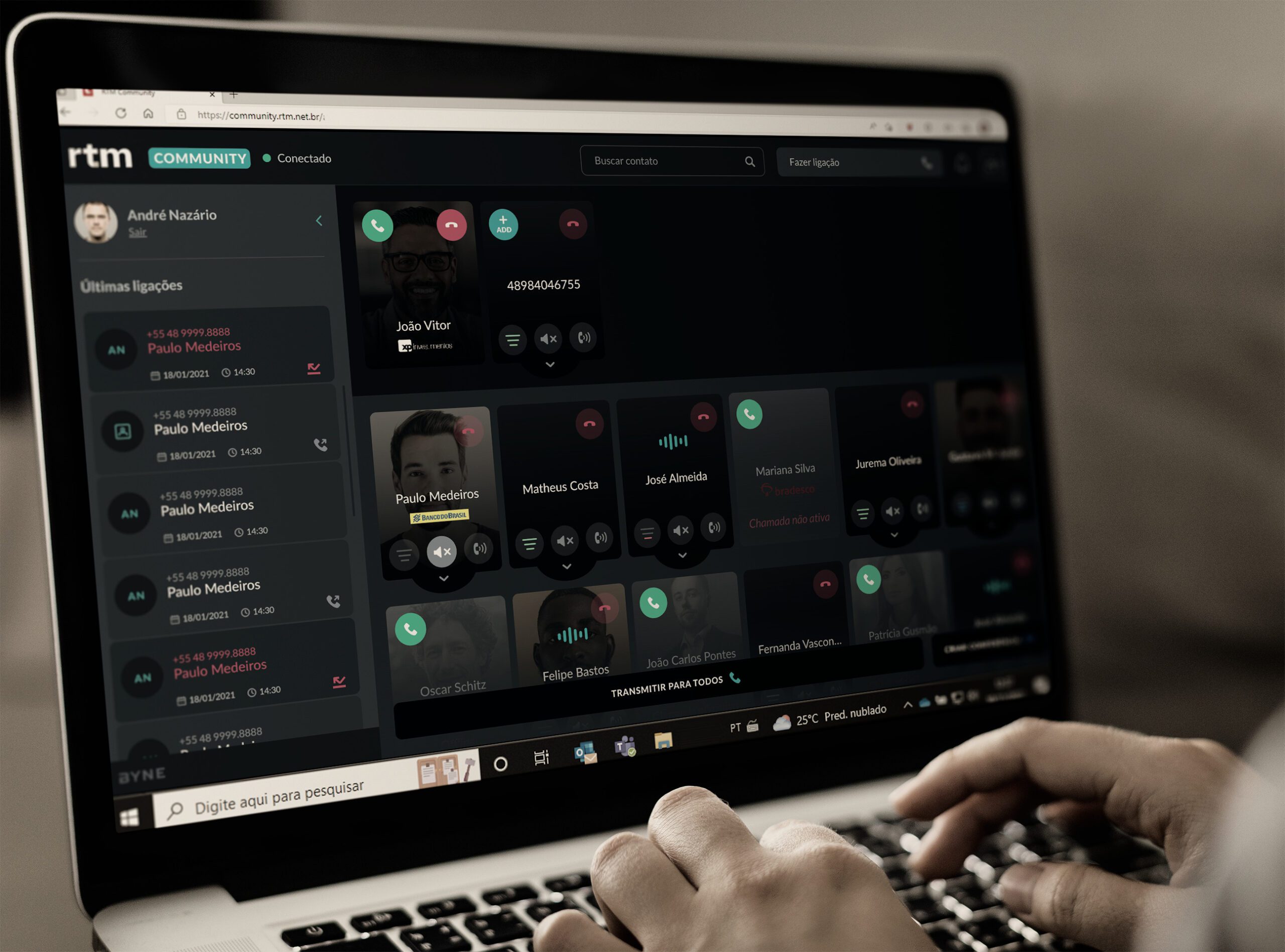 Imagem com a tela da RTM Community - a comunidade de traders e profissionais do setor