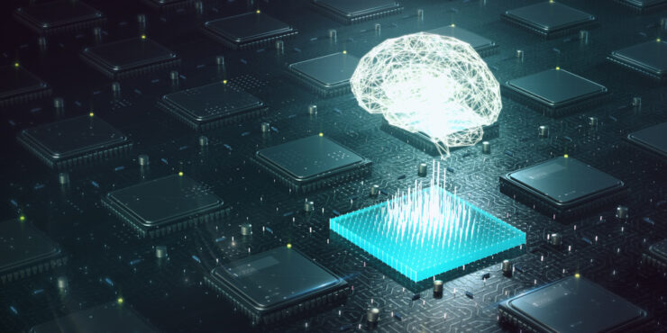 aplicacoes-machine-learning-financeiro A imagem mostra uma arte que representa um cérebro digital.